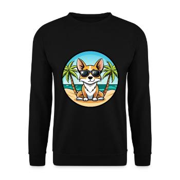 Lunettes de soleil de dessin animé de race de chien Fox Terrier miniature - Sweat-shirt Unisexe - noir - Devant - Alina (178cm) & Michal (187cm)
