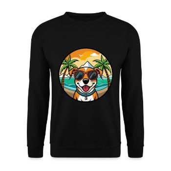 Mountain Cur Hund Rasse Cartoon Sonnenbrille Strand - Unisex Pullover - Schwarz - Vorne - Alina (178cm) & Michal (187cm)