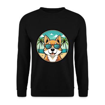 Lundehund Chien Race Dessin Animé Lunettes de soleil Plage - Sweat-shirt Unisexe - noir - Devant - Alina (178cm) & Michal (187cm)