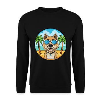 Kuchi Afghan Shepard Dog Breed Cartoon Sunglasses - Unisex Sweatshirt - black - Front - Alina (178cm) & Michal (187cm)