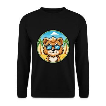 Lowchen Little Lion Dog Breed Cartoon Sunglasses - Unisex Sweatshirt - black - Front - Alina (178cm) & Michal (187cm)