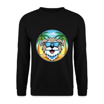 Maltese Dog Breed Cartoon Sunglasses Beach - Unisex Sweatshirt - black - Front - Alina (178cm) & Michal (187cm)
