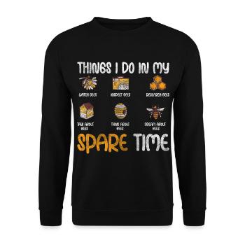 Biene Wabe Insekt Wespe - Unisex Pullover - Schwarz - Vorne - Alina (178cm) & Michal (187cm)