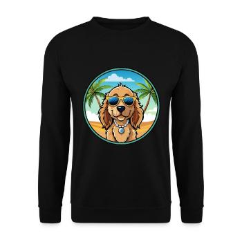 Norfolk Spaniel Dog Breed Cartoon Sunglasses Beach - Unisex Sweatshirt - black - Front - Alina (178cm) & Michal (187cm)