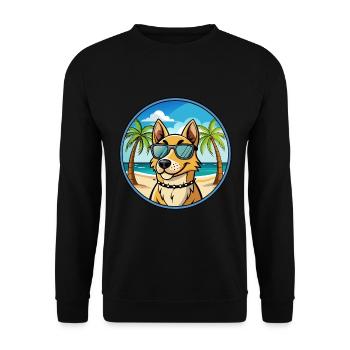Norwegischer Windhund Rasse Cartoon Sonnenbrille Strand - Unisex Pullover - Schwarz - Vorne - Alina (178cm) & Michal (187cm)