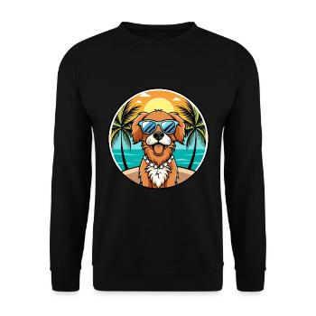Épagneul picard race de chien dessin animé lunettes de soleil plage - Sweat-shirt Unisexe - noir - Devant - Alina (178cm) & Michal (187cm)