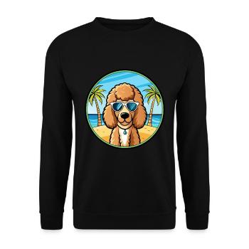 Poodle Dog Breed Cartoon Sunglasses Beach - Unisex Sweatshirt - black - Front - Alina (178cm) & Michal (187cm)