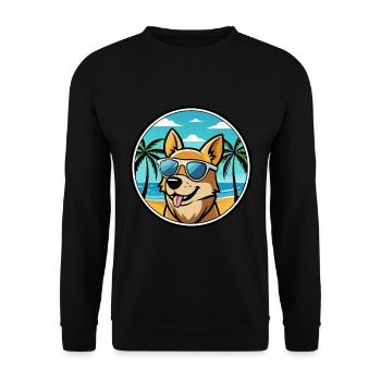Portugiesische Podengo Hunderasse Cartoon Sonnenbrille - Unisex Pullover - Schwarz - Vorne - Alina (178cm) & Michal (187cm)