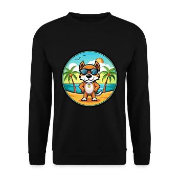 Pointer Chien Race Dessin Animé Lunettes De Soleil Plage - Sweat-shirt Unisexe - noir - Devant - Alina (178cm) & Michal (187cm)