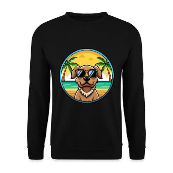 Pudelpointer Hunderasse Cartoon Sonnenbrille Strand - Unisex Pullover - Schwarz - Vorne - Alina (178cm) & Michal (187cm)