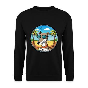 Rampur Windhund Hunderasse Cartoon Sonnenbrille Strand - Unisex Pullover - Schwarz - Vorne - Alina (178cm) & Michal (187cm)