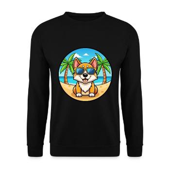 Lunettes de soleil de dessin animé de race de chien de jouet russe plage - Sweat-shirt Unisexe - noir - Devant - Alina (178cm) & Michal (187cm)