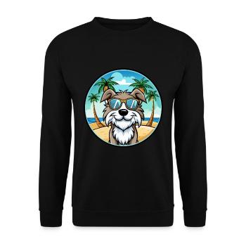 Schapendoes Chien Race Dessin Animé Lunettes de Soleil Plage - Sweat-shirt Unisexe - noir - Devant - Alina (178cm) & Michal (187cm)