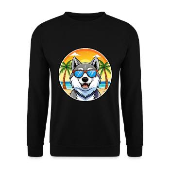 Lunettes de soleil Seppala Siberian Sleddog Breed Cartoon - Sweat-shirt Unisexe - noir - Devant - Alina (178cm) & Michal (187cm)