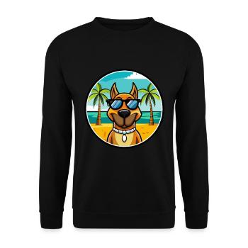 Chien de chasse serbe race dessin animé lunettes de soleil plage - Sweat-shirt Unisexe - noir - Devant - Alina (178cm) & Michal (187cm)