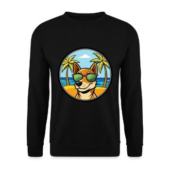 Chien de chasse tricolore serbe race de dessin animé plage - Sweat-shirt Unisexe - noir - Devant - Alina (178cm) & Michal (187cm)