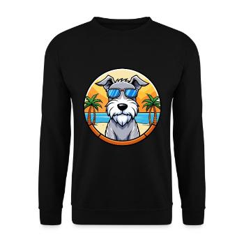Sealyham Terrier Dog Breed Cartoon Sunglass Beach - Unisex Sweatshirt - black - Front - Alina (178cm) & Michal (187cm)
