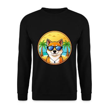 Shih Poo Hunderasse Cartoon Sonnenbrille Strand - Unisex Pullover - Schwarz - Vorne - Alina (178cm) & Michal (187cm)
