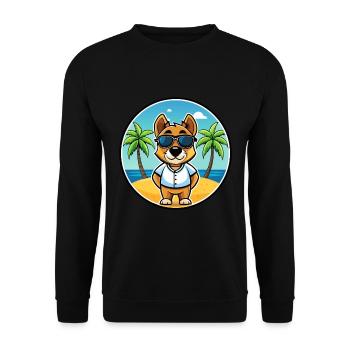 Sporting Lucas Terrier Chien Race Dessin Animé Plage - Sweat-shirt Unisexe - noir - Devant - Alina (178cm) & Michal (187cm)