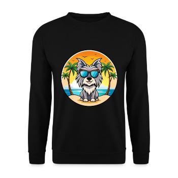 Skye Terrier Hunderasse Cartoon Sonnenbrille Strand - Unisex Pullover - Schwarz - Vorne - Alina (178cm) & Michal (187cm)