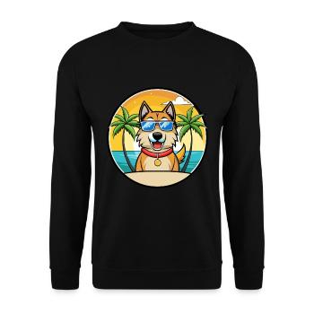 Schäferhund Rasse Cartoon Sonnenbrille Strand - Unisex Pullover - Schwarz - Vorne - Alina (178cm) & Michal (187cm)