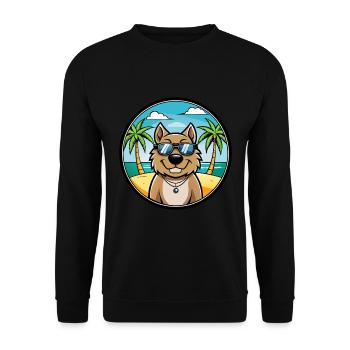 Tosa Hunderasse Cartoon Sonnenbrille Strand - Unisex Pullover - Schwarz - Vorne - Alina (178cm) & Michal (187cm)