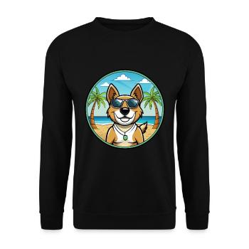 Teddy Roosevelt Terrier Hunderasse Cartoon Strand - Unisex Pullover - Schwarz - Vorne - Alina (178cm) & Michal (187cm)