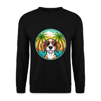 Treeing Walker Coonhound Race Chien Dessin Animé Plage - Sweat-shirt Unisexe - noir - Devant - Alina (178cm) & Michal (187cm)