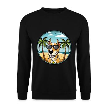 Transylvanian Hound Dog Breed Cartoon Sunglasses - Unisex Sweatshirt - black - Front - Alina (178cm) & Michal (187cm)