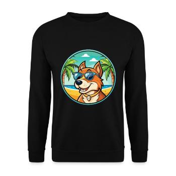 Taigan Dog Breed Cartoon Sunglasses Beach - Unisex Sweatshirt - black - Front - Alina (178cm) & Michal (187cm)