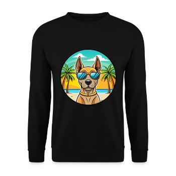 Thai Ridgeback Hund Rasse Cartoon Sonnenbrille Strand - Unisex Pullover - Schwarz - Vorne - Alina (178cm) & Michal (187cm)