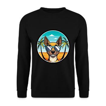 Spielzeug Manchester Terrier Hunderasse Cartoon Strand - Unisex Pullover - Schwarz - Vorne - Alina (178cm) & Michal (187cm)