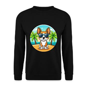 Toy Fox Terrier Chien Race Dessin Animé Lunettes De Soleil Plage - Sweat-shirt Unisexe - noir - Devant - Alina (178cm) & Michal (187cm)