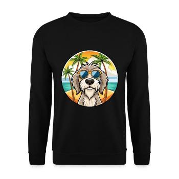 Spinone Italiano Dog Breed Cartoon Sunglass Beach - Unisex Sweatshirt - black - Front - Alina (178cm) & Michal (187cm)
