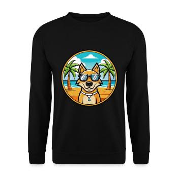 Ariegeois Chien Race Dessin Animé Lunettes de Soleil Plage - Sweat-shirt Unisexe - noir - Devant - Alina (178cm) & Michal (187cm)