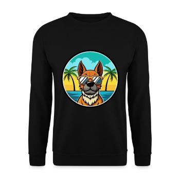 Aryan Molossus Chien Race Dessin Animé Lunettes De Soleil Plage - Sweat-shirt Unisexe - noir - Devant - Alina (178cm) & Michal (187cm)