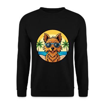 Australian Terrier Hunderasse Cartoon Sonnenbrille - Unisex Pullover - Schwarz - Vorne - Alina (178cm) & Michal (187cm)