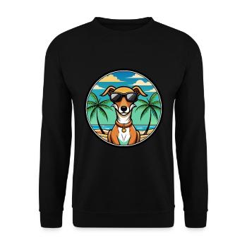 Azawakh Chien Race Dessin Animé Lunettes De Soleil Plage - Sweat-shirt Unisexe - noir - Devant - Alina (178cm) & Michal (187cm)
