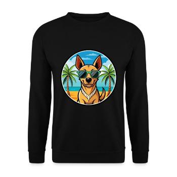 Andalusischer Windhund Rasse Cartoon Sonnenbrille Strand - Unisex Pullover - Schwarz - Vorne - Alina (178cm) & Michal (187cm)