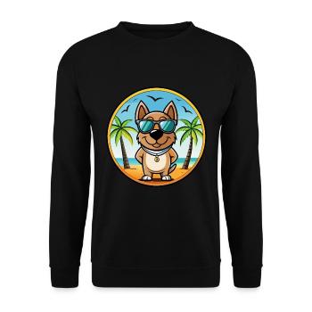 Österreichische Brandlbracke Hunderasse Cartoon Sonnenbrille - Unisex Pullover - Schwarz - Vorne - Alina (178cm) & Michal (187cm)