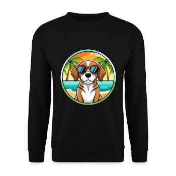 Beagle Harrier Hunderasse Cartoon Sonnenbrille Strand - Unisex Pullover - Schwarz - Vorne - Alina (178cm) & Michal (187cm)