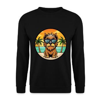 Lunettes de soleil de dessin animé de race de chien griffon belge plage - Sweat-shirt Unisexe - noir - Devant - Alina (178cm) & Michal (187cm)