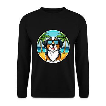 Berner Laufhund Dog Breed Cartoon Sunglasses Beach - Unisex Sweatshirt - black - Front - Alina (178cm) & Michal (187cm)