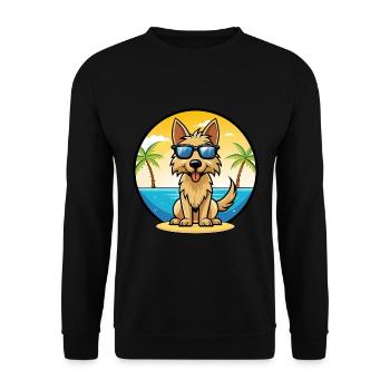 Berger Picard Chien Race Dessin Animé Lunettes de Soleil Plage - Sweat-shirt Unisexe - noir - Devant - Alina (178cm) & Michal (187cm)