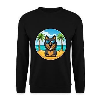 Lunettes de soleil de race de chien de chien de la Forêt-Noire - Sweat-shirt Unisexe - noir - Devant - Alina (178cm) & Michal (187cm)