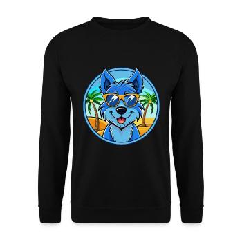 Blue Paul Terrier Chien Race Dessin Animé Lunettes De Soleil Plage - Sweat-shirt Unisexe - noir - Devant - Alina (178cm) & Michal (187cm)