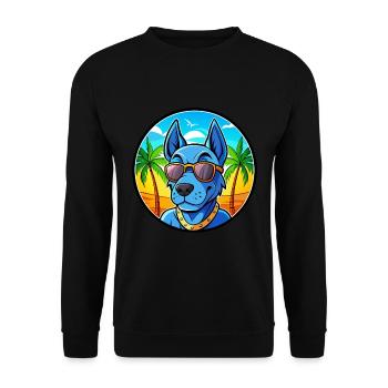 Blaue thailändische Ridgeback Hunderasse Cartoon Sonnenbrille - Unisex Pullover - Schwarz - Vorne - Alina (178cm) & Michal (187cm)