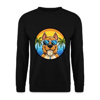Kanarische Warren Hound Hunderasse Cartoon Sonnenbrille - Unisex Pullover - Schwarz - Vorne - Alina (178cm) & Michal (187cm)