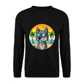 Cesky Fousek Hunderasse Cartoon Sonnenbrille Strand - Unisex Pullover - Schwarz - Vorne - Alina (178cm) & Michal (187cm)