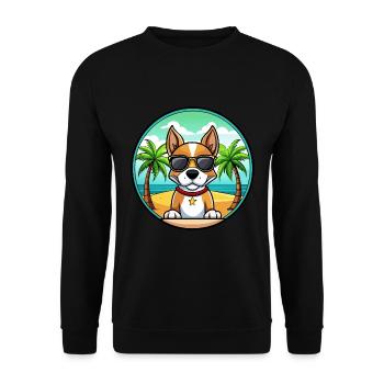 Terrier brésilien chien race dessin animé lunettes de soleil plage - Sweat-shirt Unisexe - noir - Devant - Alina (178cm) & Michal (187cm)